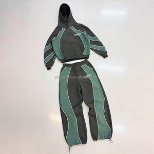 Designer Sweat <b>Suit</b> Men Custom Tracksuit 100% Cotton Hoodies and Baggy Sweatpants Set <b>Jogging</b> <b>Suit</b> 3m Reflective Tracksuit - Product Image 1