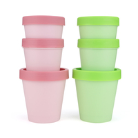 50 g 100 g 200 g Pots en plastique ronds et trapézoïdaux de luxe pour animaux de compagnie en vrac Grand pot en plastique à large ouverture pour crème nettoyante