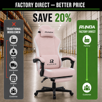 Chaise de jeu pivotante inclinable ergonomique confortable de luxe avec hauteur réglable, revêtement en tissu, design européen, structure en acier