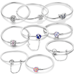 <span class=keywords><strong>Bracelet</strong></span> Fin Original en Argent 17-20CM avec Cœur Attrape-Rêves Papillon Plaqué Or pour Bricolage Perles Bijoux Femme - Product Image 3