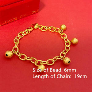 Bracelet en chaîne de perles en forme de cœur en alliage de cuivre plaqué or avec pierre naturelle, cadeau de bijoux de luxe léger en or sablé pour femme, idéal pour un anniversaire - Product Image 3