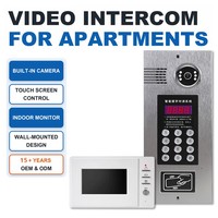 Système d'interphone vidéo pour appartement, écran tactile, téléphone de porte avec caméra intégrée, moniteur intérieur mural