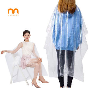 Cape <span class=keywords><strong>de</strong></span> coiffure jetable transparente et imperméable pour salon <span class=keywords><strong>de</strong></span> coiffure, tablier <span class=keywords><strong>de</strong></span> coiffure, blouse <span class=keywords><strong>de</strong></span> salon, usage domestique - Product Image 1