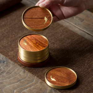 Wooden Teacup Coaster Round Heat Insulating For Kung Fu <b>Tea</b> <b>Set</b> Afternoon <b>Tea</b> Use - Product Image 1