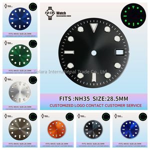 Esfera NH35 para relojes S Mods, movimiento NH35, efecto Sunburst, 28.5MM, esfera estéril, verde, accesorios para reloj <span class=keywords><strong>Submariner</strong></span> - Product Image 2