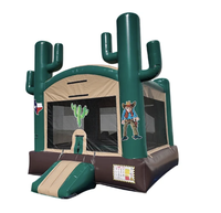 Château gonflable commercial sur le thème du cactus western pour enfants, idéal pour la location événementielle