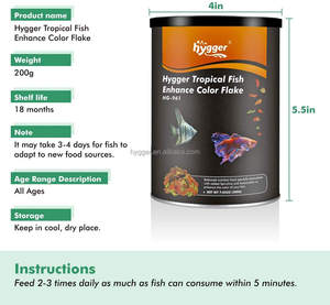 Hygger-escamas de alimentos para peces, copos de Color tropicales de 7,05 oz, brillante para la salud de la mayoría de los peces, eg Betta, Angelfish, <span class=keywords><strong>Guppy</strong></span>, etc. - Product Image 2