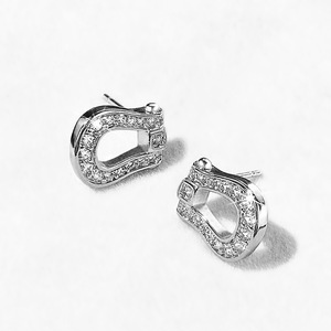 Orecchini a perno con zirconi a ferro di cavallo da donna, stile coreano, minimal chic, gioielli metallici per uso quotidiano - Product Image 6