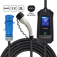 Chargeur EVSE portable monophasé 3,6 kW Type 2 IEC 62196-2 Prise EU IP66 APP en option Écran 2,8 pouces Type A RCD 30mA