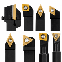 Jeu de 7 outils de tournage indexables pour tour, tiges de 10 mm et 12 mm, porte-outils CNC à plaquettes en carbure, outils de tournage externe pour la coupe des métaux