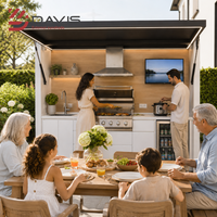 Meubles de cuisine extérieurs en métal sur mesure avec îlot barbecue, évier, rangement et plan de travail – Production OEM pour acheteurs mondiaux