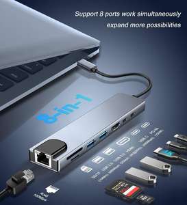 Station d'accueil 8 en 1 avec <span class=keywords><strong>HDMI</strong></span> 4K, Ethernet RJ45 100M BPS, PD 100W, Hub <span class=keywords><strong>USB</strong></span> C, <span class=keywords><strong>adaptateur</strong></span> Ethernet <span class=keywords><strong>HDMI</strong></span> pour MacBook, Huawei - Product Image 6