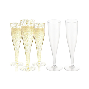 Flûtes à champagne en plastique à bord doré, 1 pièce Flûtes à champagne en verre personnalisées pour <span class=keywords><strong>mariage</strong></span> - Product Image 6