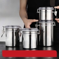 Pot de stockage d'acier inoxydable de logo personnalisé d'organisateur de cuisine pour des bonbons de café de thé