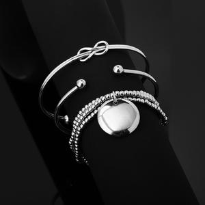 Fashion Jewelry <b>Sets</b> Silver Plated Alloy <b>Bracelet</b> <b>Set</b> Bowknot Beaded Party Trendy Unisex 2024 - Product Image 1