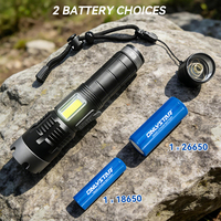 Linterna Multifuncional con Zoom Telescópico P70 LED, Recargable Tipo-C, Banco de Energía, Impermeable, Linterna de Emergencia