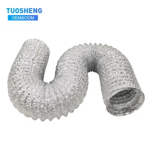Tubo de papel de aluminio de manguera flexible de ventilación de conducto de aire de forma redonda de tamaño personalizado