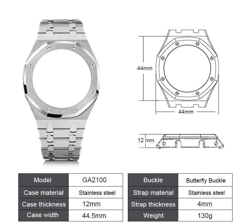 Stainless Steel MOD Update for Casio G Shock GA2100