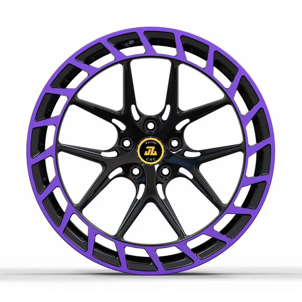 Jiangzao customize colorful gloss wheels rims fit for racing cars wheels new design 17 forged wheels