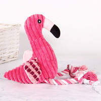 Mignon Flamingo Peluche Chien Jouets Drôle Interactif Grinçant Mâcher Cordes Jouets Pour Moyens Grands Chiens