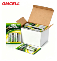 Batterie rechargeable Ni-Mh GMCELL A-Grade Cell 1.2v 800mAh 1200mAh AAA/AA pour manette de jeu, clavier, souris