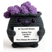 Nouveautés transfrontalières : Poupées en fil de polyester au crochet à la main, thèmes Halloween (Chauve-souris, Sorcière, Fantôme) - Personnalisables et multifonctionnelles