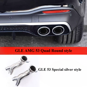 Tubos de escape de coche SYPES para <span class=keywords><strong>Mercedes</strong></span> Benz GLC <span class=keywords><strong>53</strong></span> GLE 350 450 GLS Upgrade <span class=keywords><strong>AMG</strong></span> 63 puntas de escape de acero inoxidable puntas de silenciador cuádruple - Product Image 3