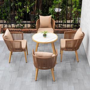 ผู้ผลิตราคาประหยัดพัฒนาเฟรมเก้าอี้รับประทานอาหารสำหรับระเบียงสวน ชุดโซฟาเชือกถักกันน้ำสำหรับโรงแรมและวิลล่า - Product Image 6