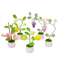 Nouvelle jardinière miniature blanche en laine faite à la main, décoration créative pour la maison, ornement floral bionique