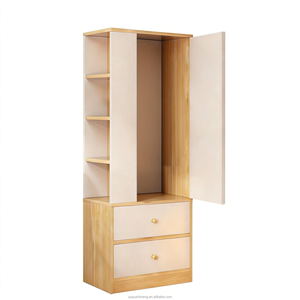 Armario de Madera Independiente, Tablero de Melamina de 15 mm, Panel Trasero de MDF de 3 mm, Tiradores de Madera, 5+ Cajones, Ecológico, <span class=keywords><strong>Ahorra</strong></span> <span class=keywords><strong>Espacio</strong></span> - Product Image 1