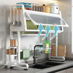 In acciaio inossidabile arrotolare stendino per piatti per vestiti con scolapiatti per lavello da cucina porta piatti Organizer mensola - Product Image 3