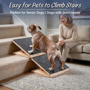 Rampa Ajustable de Madera para Mascotas, Perros y Gatos, Escaleras Plegables Antideslizantes, <span class=keywords><strong>Escalera</strong></span> para Perros para Sofá, Ideal para Razas Pequeñas y Medianas - Product Image 6
