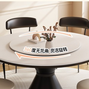 Round Slab Dining Table 150Cm Rotatable Modern Minimalist Design For Home Restaurant Commercial Use - Product Image 3