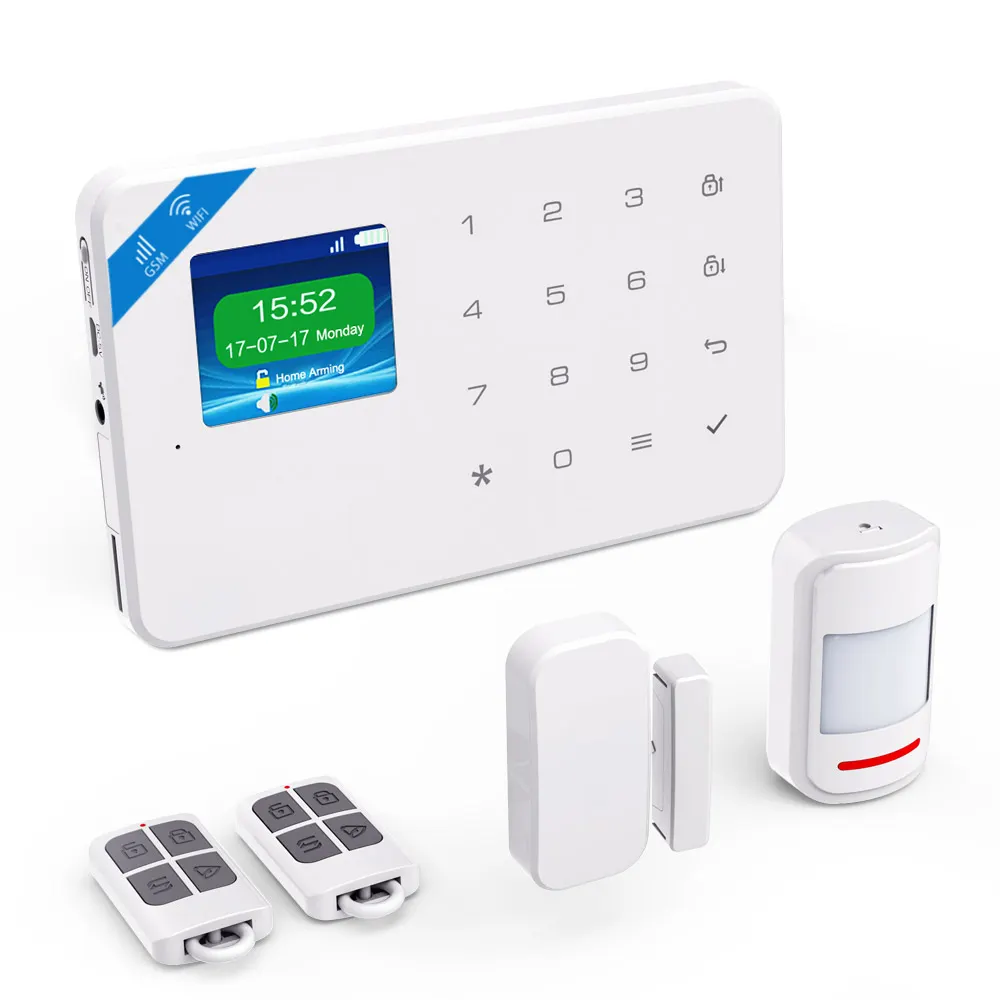Sıcak satış dokunmatik tuş Tuya akıllı kablosuz uzaktan izleme SMS telefon görüşmesi akıllı WIFI GSM hırsız güvenlik alarmı sistemi