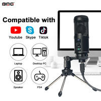 Microphone USB BMG-K2 pour jeux, haut-parleur, microphone de bureau pour ordinateur avec support trépied