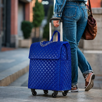 Valise à roulettes en cuir PU de 20 pouces - Valise Sorority blanc crème avec serrure à combinaison personnalisée, grande capacité pour étudiants