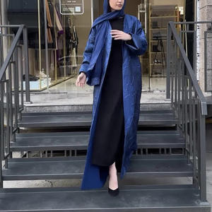 2024 새로운 라마단 하이 퀄리티 입체 터치와 새틴 유행 디자인 프리미엄 로브 Abaya - Product Image 5