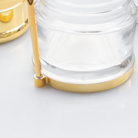 Pot en verre transparent personnalisé de 30g, 50g, 80g, luxe, doré, pour crème pour les yeux, masque cosmétique, emballage de soins de la peau, avec couvercle en plastique et cuillère