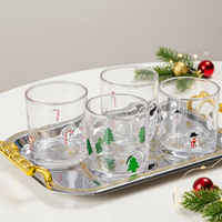 Ensemble de tasses et bouilloire en verre transparent avec motifs de dessins animés, vente en gros