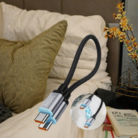 Kabel Pendek 20CM PD3.1 Tipe-C Magnetik Anyaman Kepang 240W dengan Chip E Marker untuk Pengisian Cepat iPhone, Tablet, Laptop