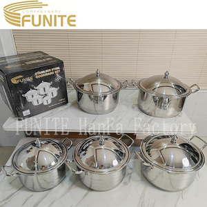 FUNITE Juego de Utensilios de <span class=keywords><strong>Cocina</strong></span> Modernos de Acero Inoxidable de 10 Piezas con <span class=keywords><strong>Ollas</strong></span> y Compatibilidad con Inducción - Product Image 3