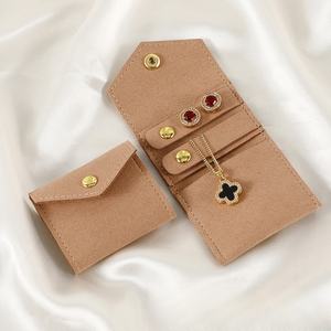 Logo personalizzato di lusso in microfibra Mini rotolo da viaggio organizzatore di gioielli confezione regalo gioielli sacchetto - Product Image 4