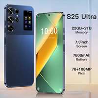 Teléfono Móvil Real de Alta Calidad con Cámara Nítida Actualizada S25 Ultra 5G de Alta Velocidad, 22 GB + 1 TB, Doble SIM, Pantalla de 7.3 Pulgadas, Larga Duración de Batería de 8000 mAh, Teléfonos 5G Globales
