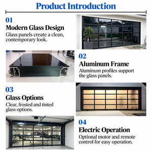 <span class=keywords><strong>Porte</strong></span> de <span class=keywords><strong>garage</strong></span> <span class=keywords><strong>sectionnelle</strong></span> panoramique en verre transparent, intelligente et automatique, en aluminium, pour <span class=keywords><strong>2</strong></span> <span class=keywords><strong>voitures</strong></span>, pour entrée de cour industrielle - Product Image 3