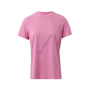 Camiseta de Manga Corta con Cuello Redondo para Mujer, Corte Regular, Algodón y Elastano, Color Sólido, Secado Rápido, Transpirable, Venta al por Mayor B2B, Personalizable - Product Image 1