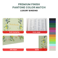 Cetak Grosir Desain Kustom Personalisasi Ukuran Besar A5 Kain Embos Bordir Bunga Linen Buku Catatan Lucu