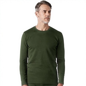Winter Breathable Thermal Underwear Set Men Long Sleeve Fleece Lined Stretch Eco-Friendly Base Layer <b>Top</b> Bottom Warmth - Product Image 2
