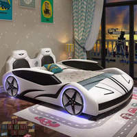 Cama Infantil de Cuero con Espacio de Almacenamiento, Moderna, Acolchada, con Barandilla, en Oferta