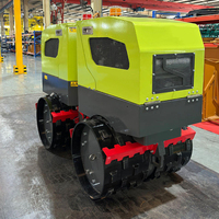 Rouleau compacteur vibrant à double tambour RC18 EPA Yanmar 17,8 kW pour travaux en tranchée étroite, haute stabilité, transmission à engrenages