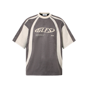 Camiseta Formal de Punto Estampada Oversize Personalizada de Poliéster/Algodón Ecológico de Alto Gramaje - Product Image 1